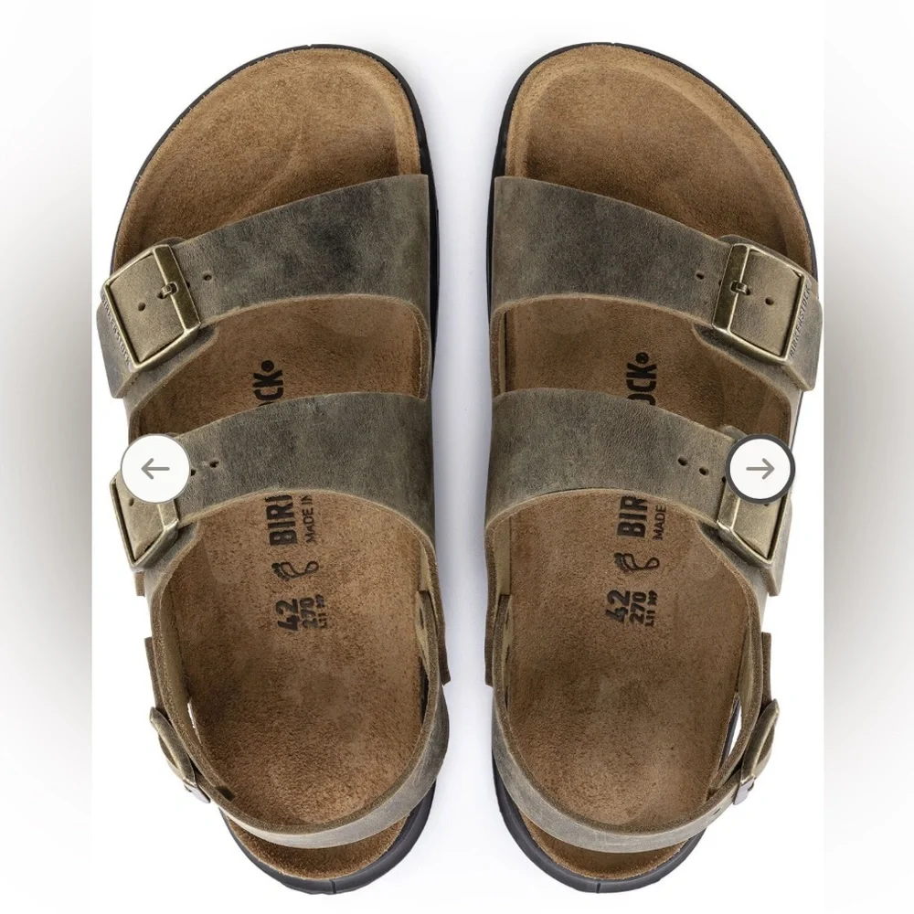 Birkenstock Oiled Leather Sandals Milano‎ Crosstown Shoes Mens 8 Womens 10